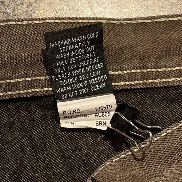 Akademiks Mens Jeans Straight Leg Streetwear Minimalist Classic Brown Size 42x32 - Picture 3 of 6